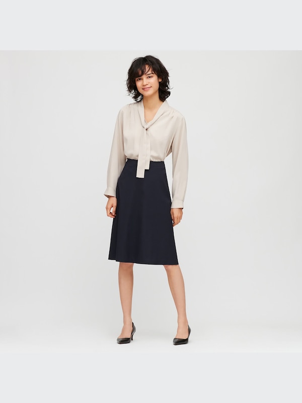 ストレッチフレアスカート（無地・ストライプ・ロング丈・61～63cm）