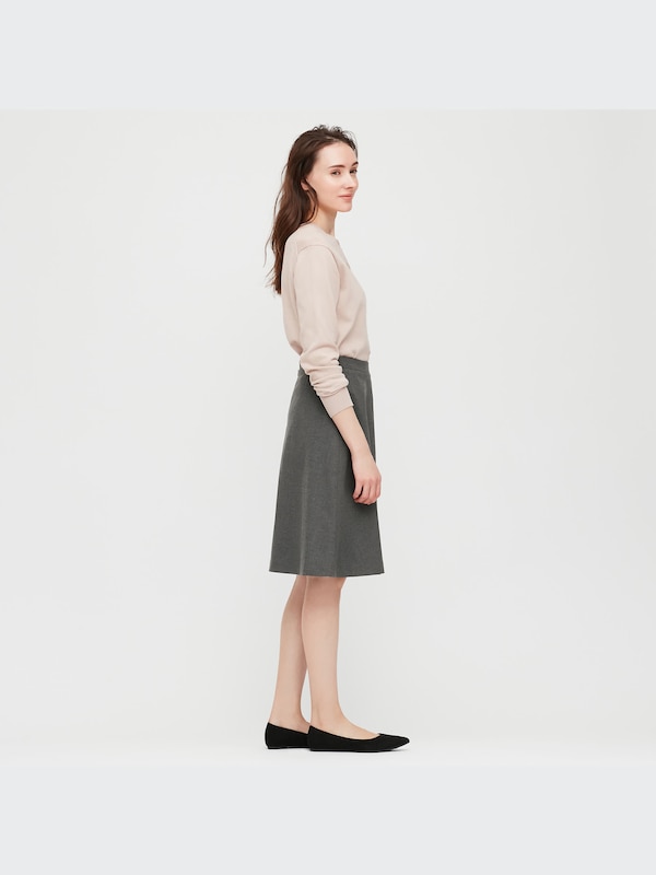 ストレッチフレアスカート（無地・ストライプ・ミドル丈・55～57cm）