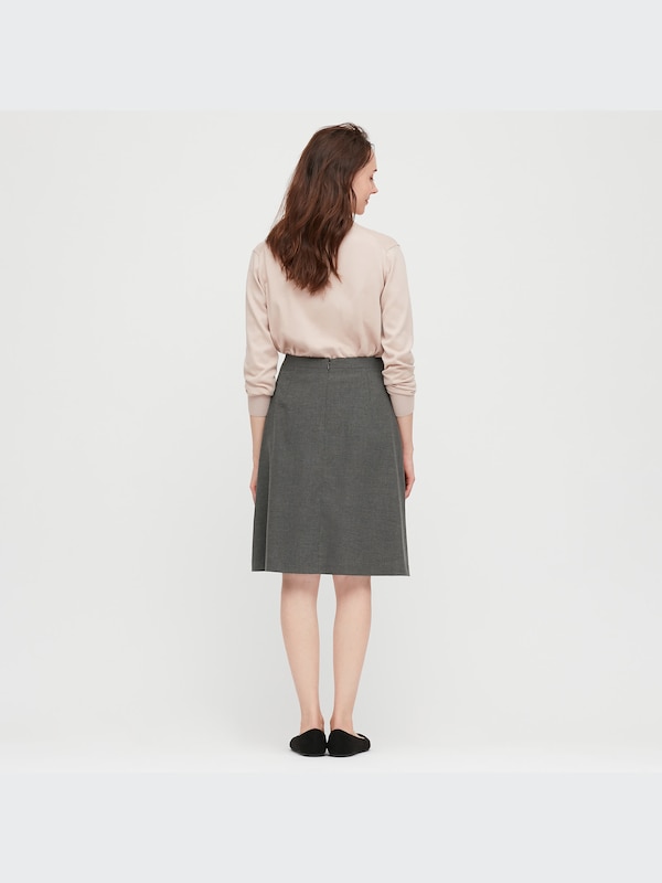 ストレッチフレアスカート（無地・ストライプ・ミドル丈・55～57cm）