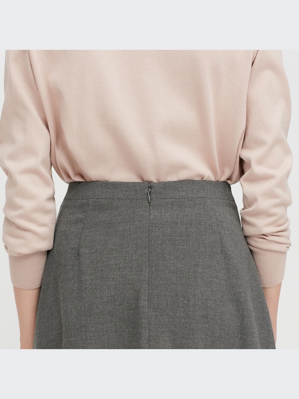 ストレッチフレアスカート（無地・ストライプ・ミドル丈・55～57cm）