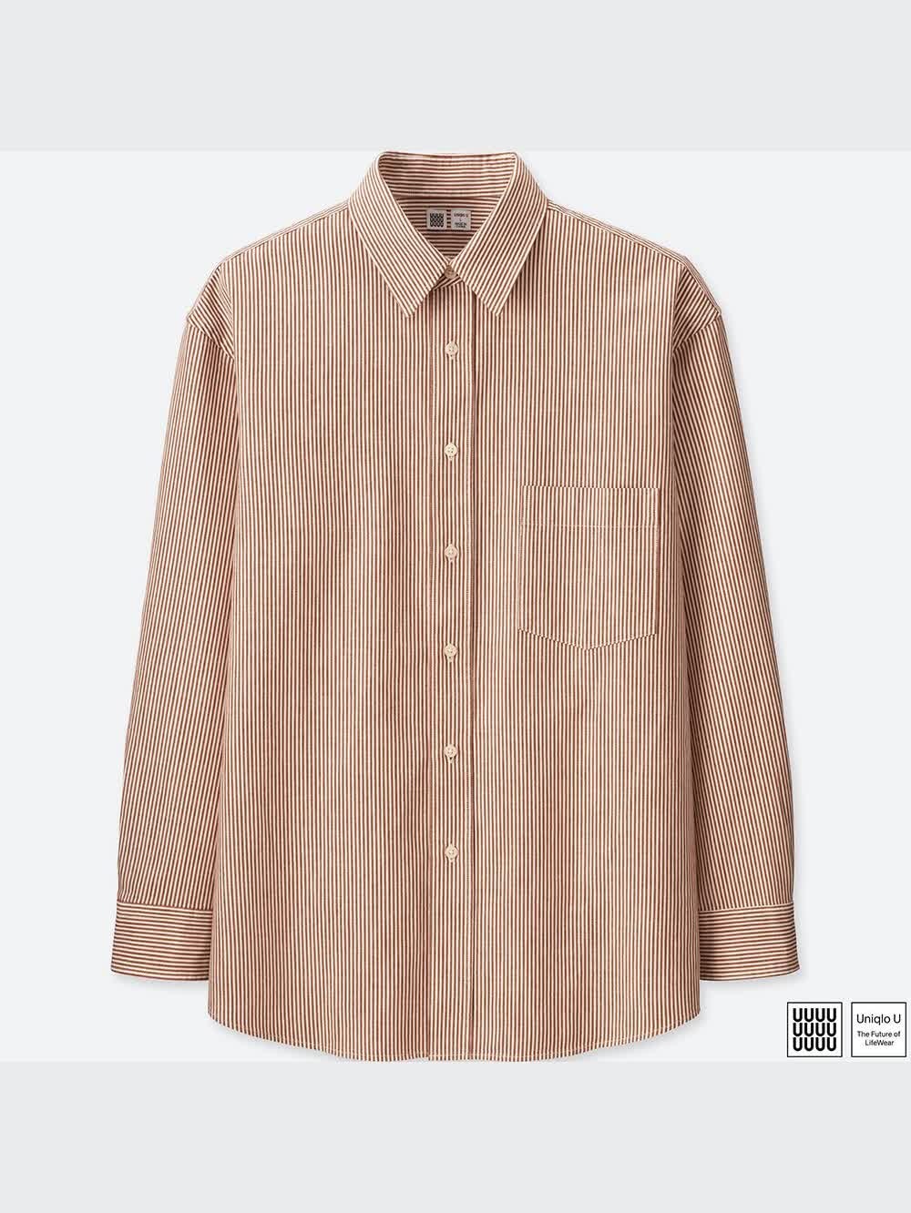 ユニクロ公式 | ヒッコリーオーバーサイズシャツ（長袖）のレビュー