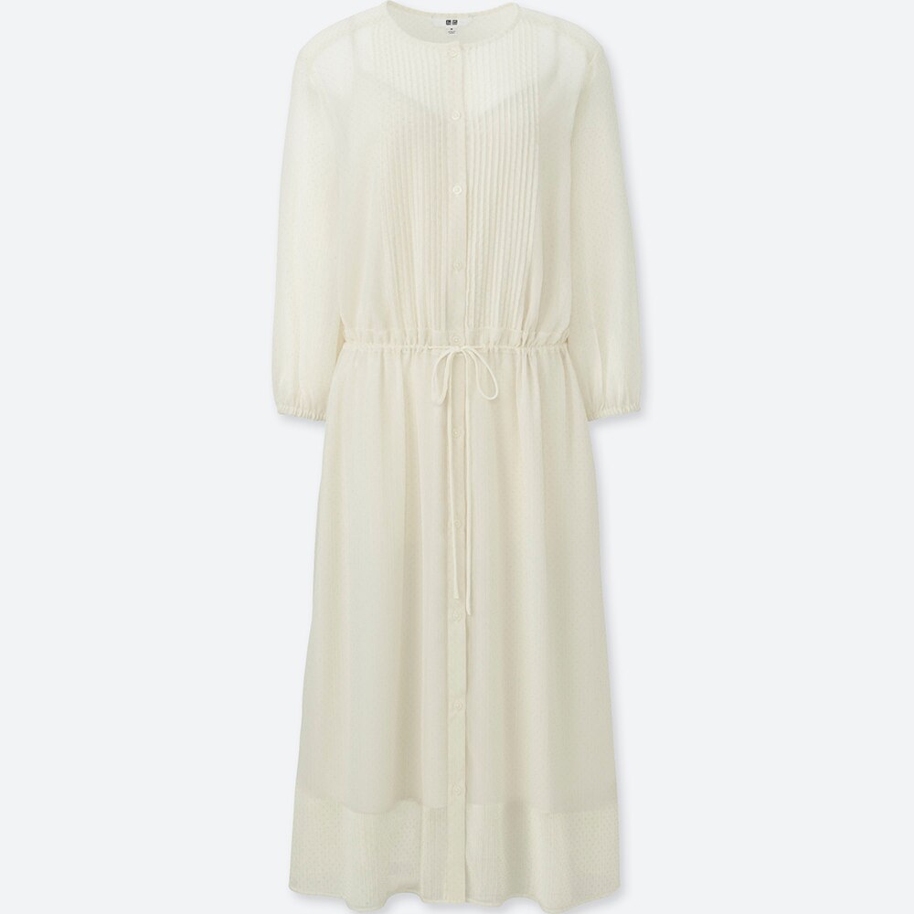 お客様のレビュー シフォンギャザーワンピース 7分袖 インナー付 ユニクロ