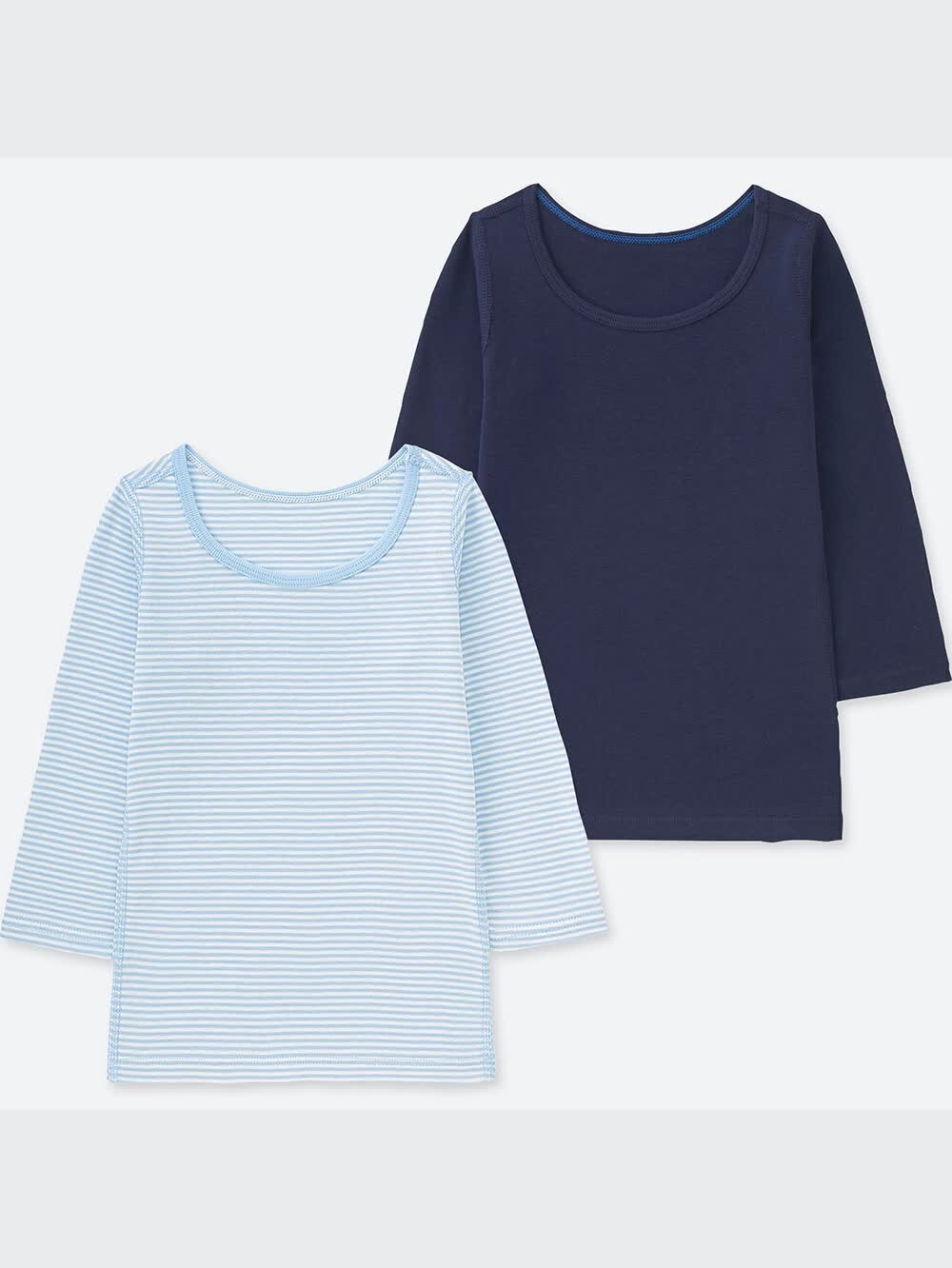 ユニクロ公式 | コットンフライスインナーT（ボーダー・長袖・2枚組）