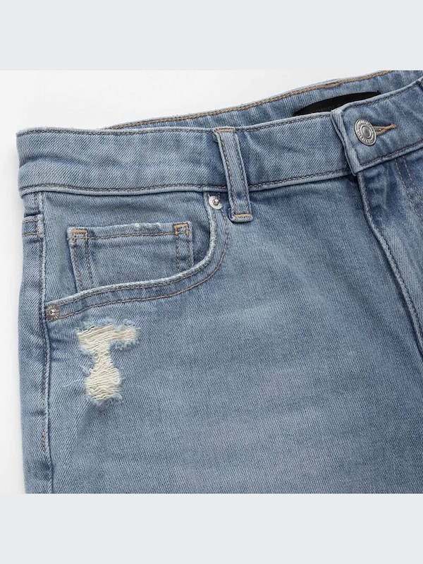 ミドルライズロールアップデニムショーツ