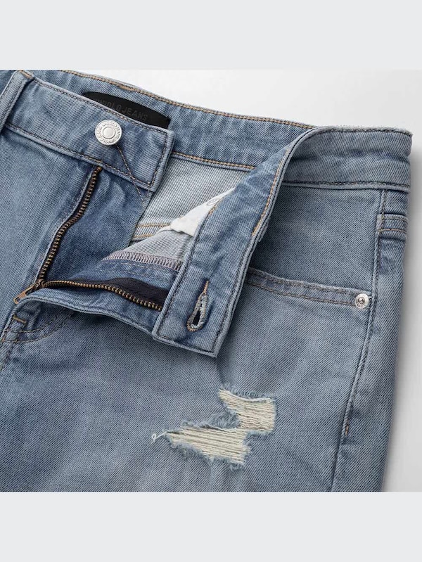 ミドルライズロールアップデニムショーツ