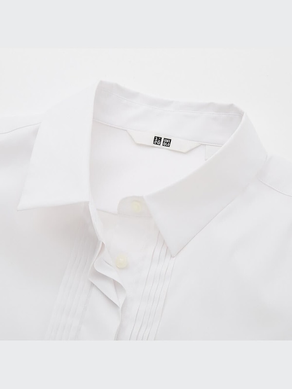 スーピマコットンストレッチピンタックシャツ（長袖）