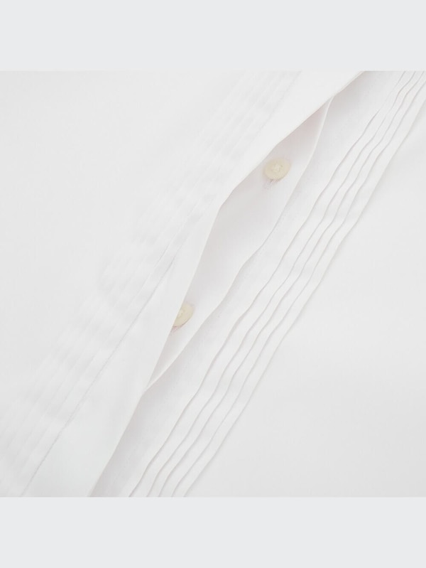 スーピマコットンストレッチピンタックシャツ（長袖）