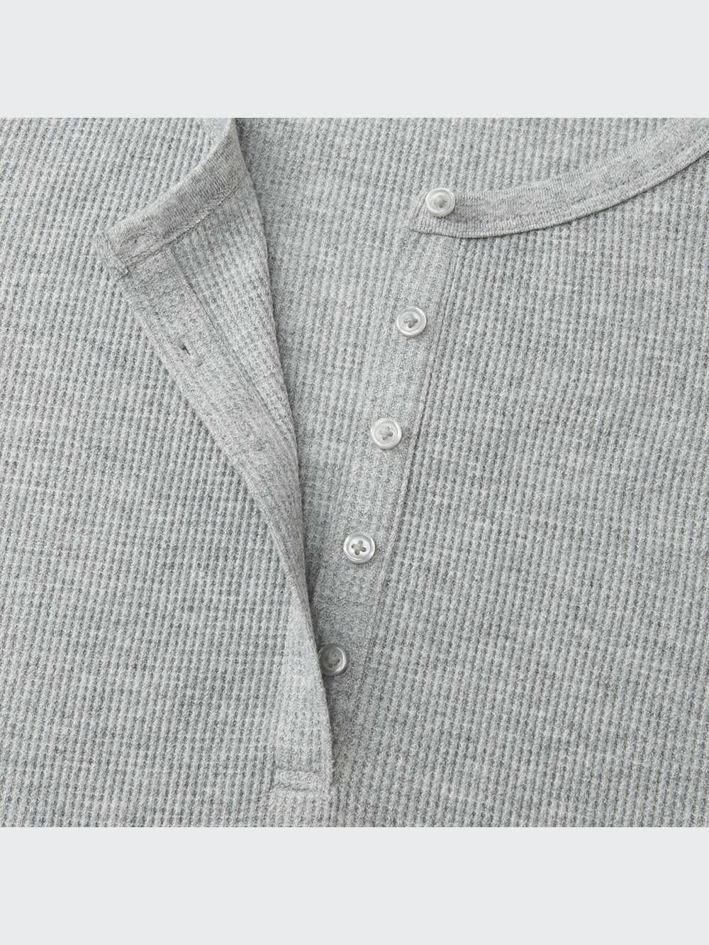 リツです ユニクロ公式 | ワッフルヘンリーネックT（長袖）