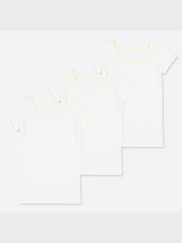 コットンメッシュインナーT（半袖・3枚組）