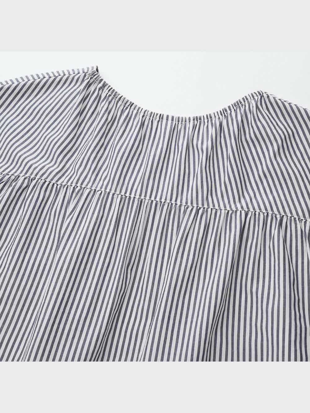 こーじ ユニクロ公式 | GIRLS ストライプブラウス（半袖）