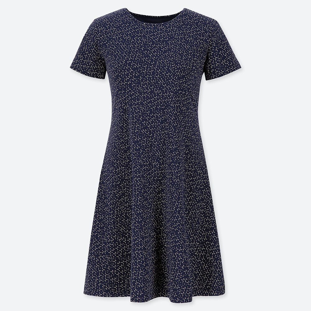 Uniqloのaラインプリントミニブラワンピース 半袖 Stylehint