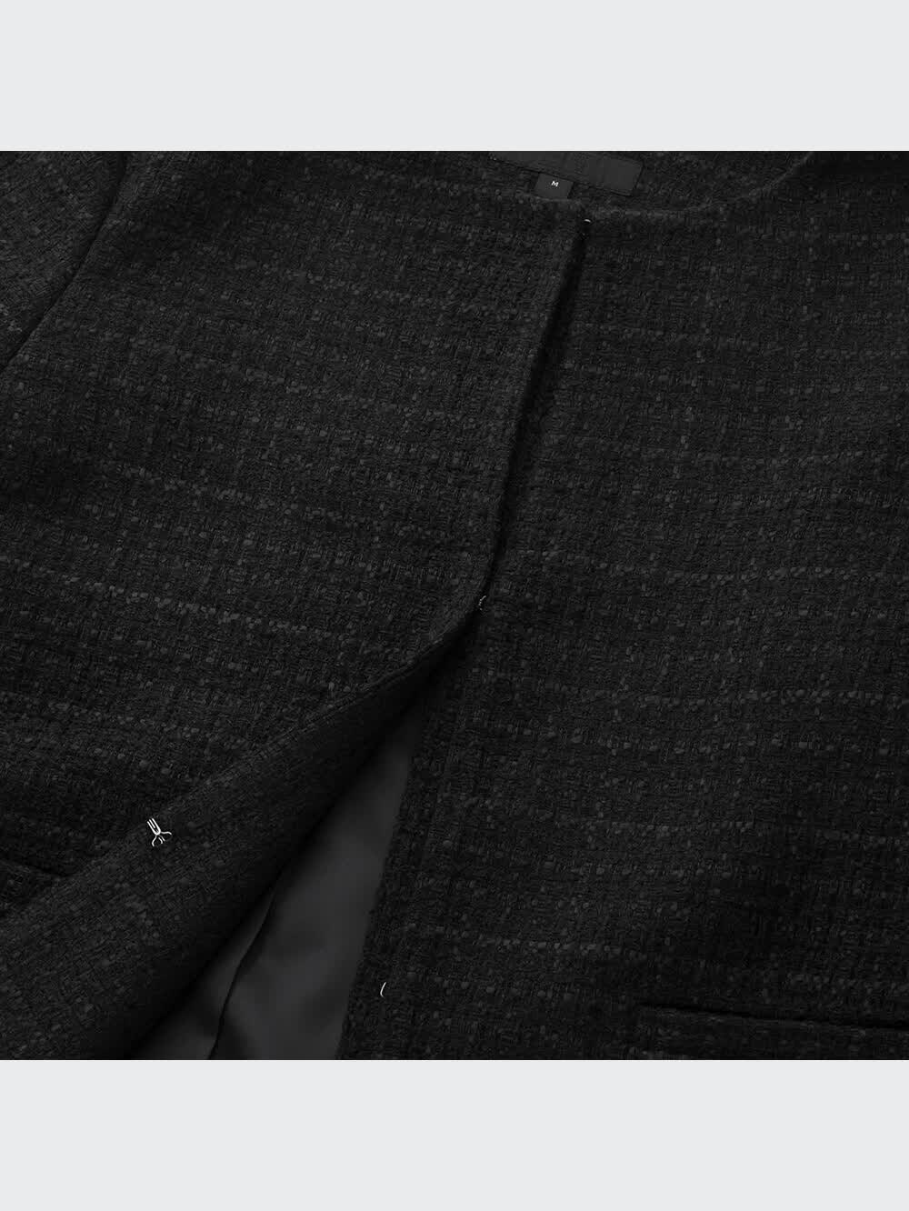 <新品未使用>ツイードコート　グレー　ダーク　イタリア WEB限定/OUTLET】【CLASSICO TAPERED】ウールステンカラーコート