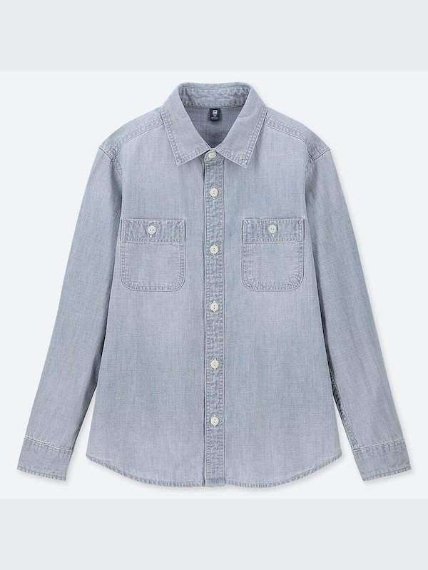 KIDS シャンブレーワークシャツ（長袖）