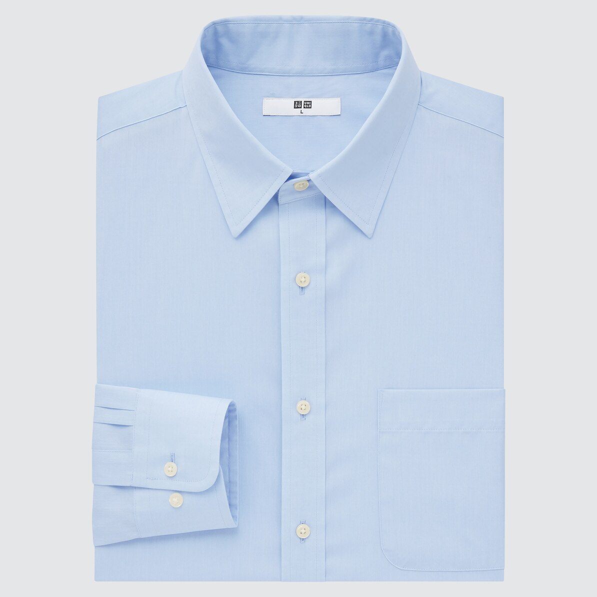 Fine cloth broad shirt (regular color, long sleeves)