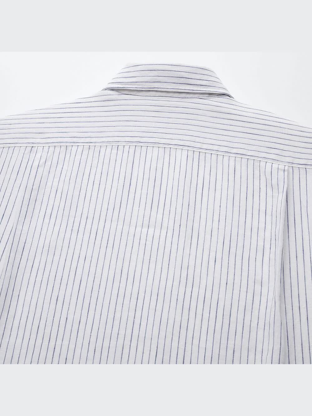 ユニクロ公式 | プレミアムリネンストライプシャツ（長袖）