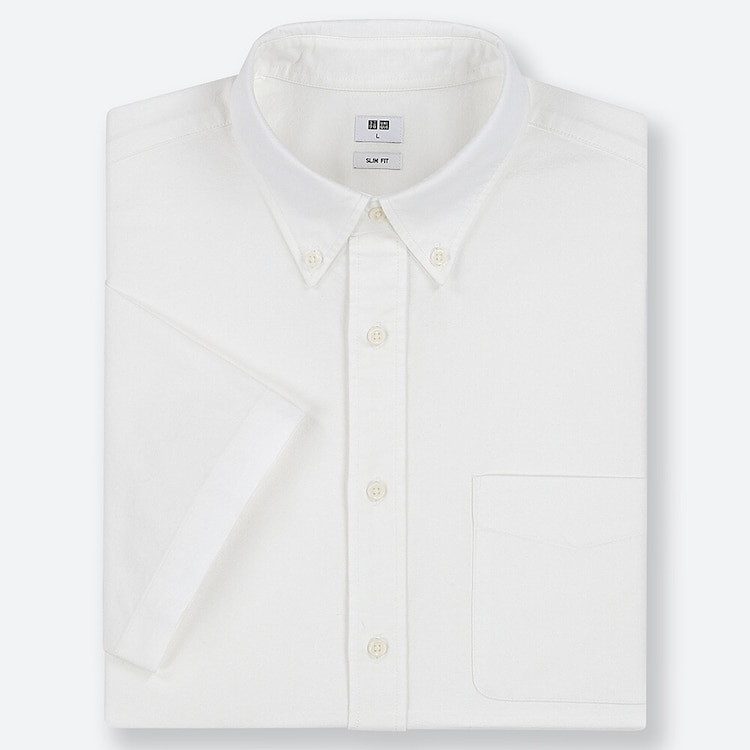 ユニクロ公式 オックスフォードスリムフィットシャツ（ボタンダウンカラー・半袖）