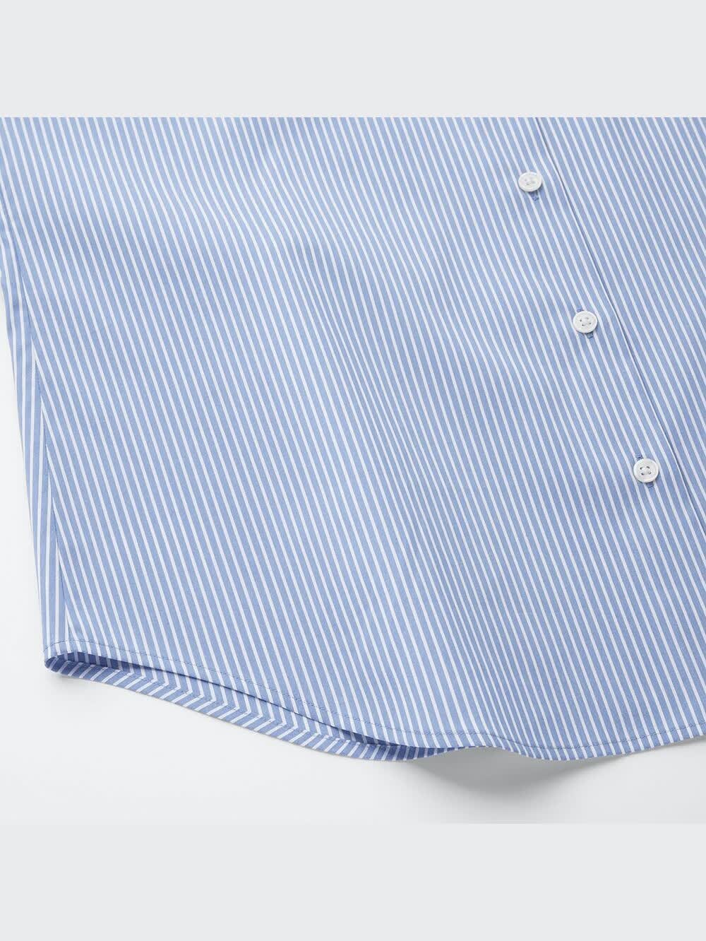 UNIQLO - オールドユニクロ　UNIQLO 七分丈ストライプシャツ　白×ブルー系　Mサイズ オールドユニクロ 七分丈ストライプシャツ 白×ブルー系 Mサイズ