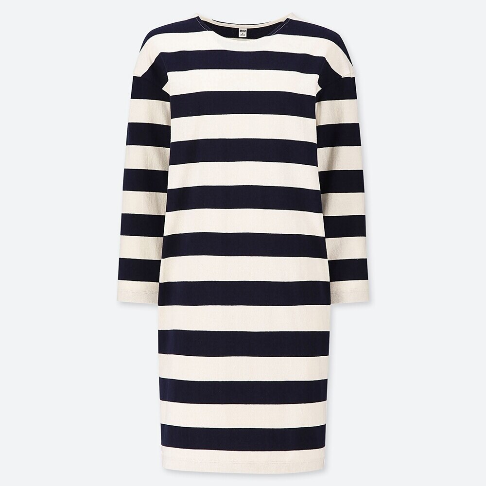 お客様のレビュー ワイドボーダーワンピース 9分袖 ユニクロ