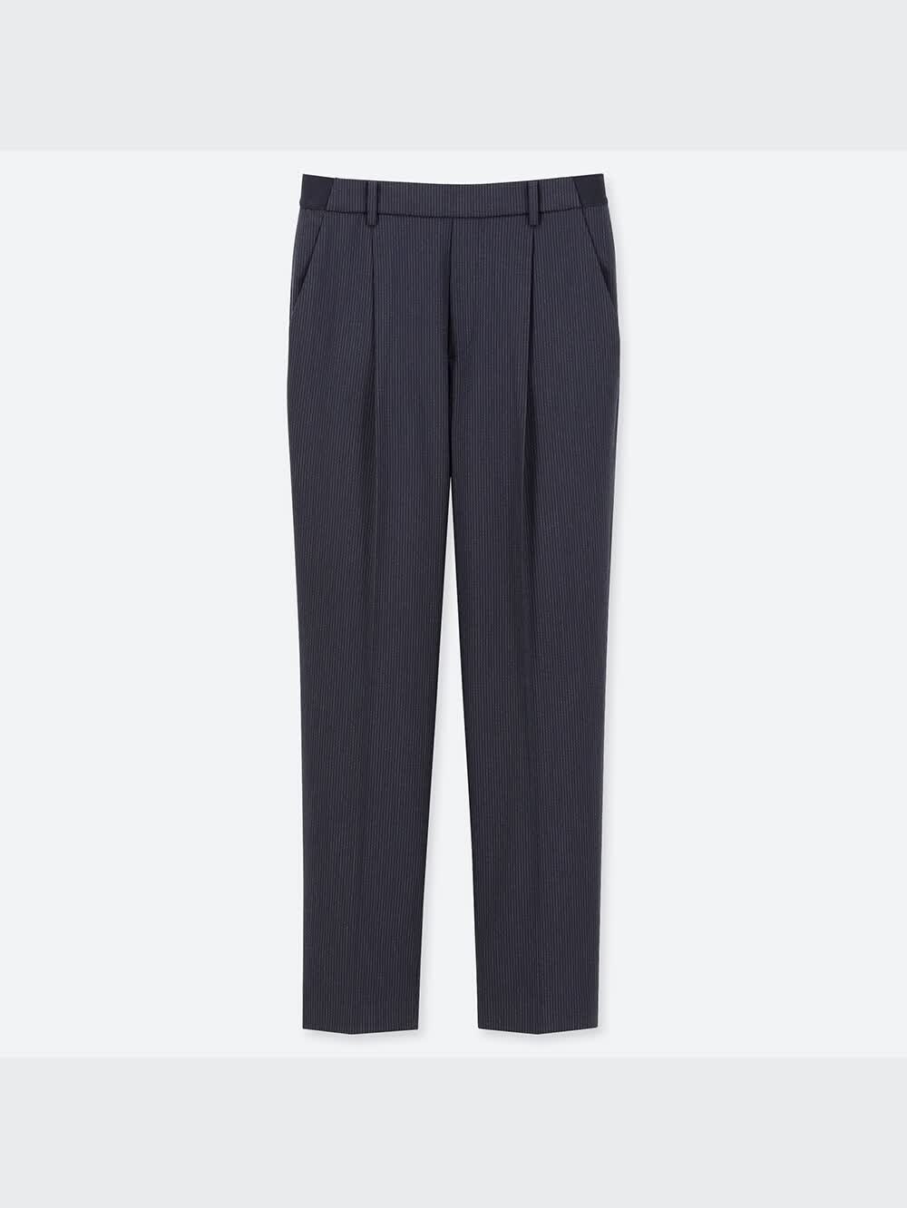 ユニクロ公式 | EZYタックアンクルパンツ（ストライプ・丈長め71cm）