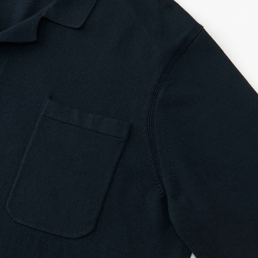 コットンカシミヤニットシャツ 長袖 Men ユニクロ