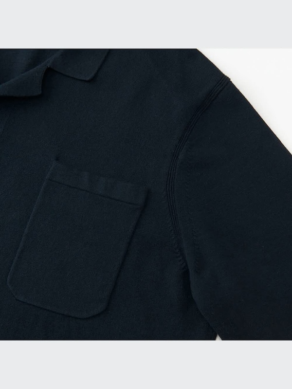コットンカシミヤニットシャツ（長袖）