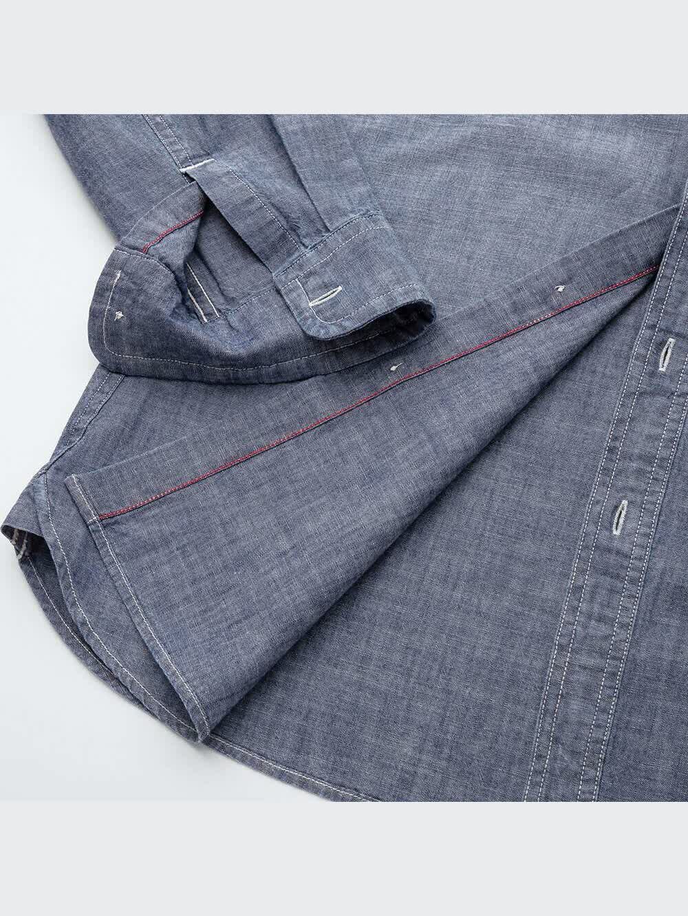 ユニクロ公式 | シャンブレーワークスリムフィットシャツ（長袖）