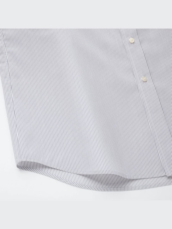 ドライイージーケアストライプシャツ（レギュラーカラー・半袖）