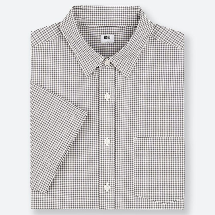 ユニクロ公式 エクストラファインコットンブロードチェックシャツ（半袖）