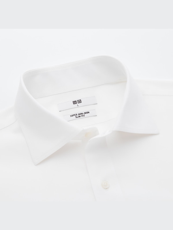 スーパーノンアイロンスリムフィットシャツ（セミワイドカラー・Sサイズ・長袖）