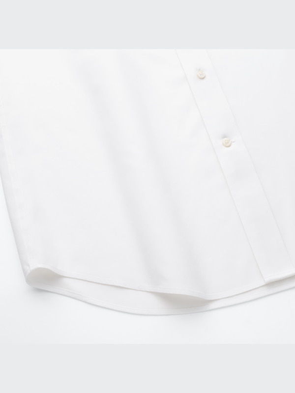 スーパーノンアイロンスリムフィットシャツ（セミワイドカラー・Sサイズ・長袖）