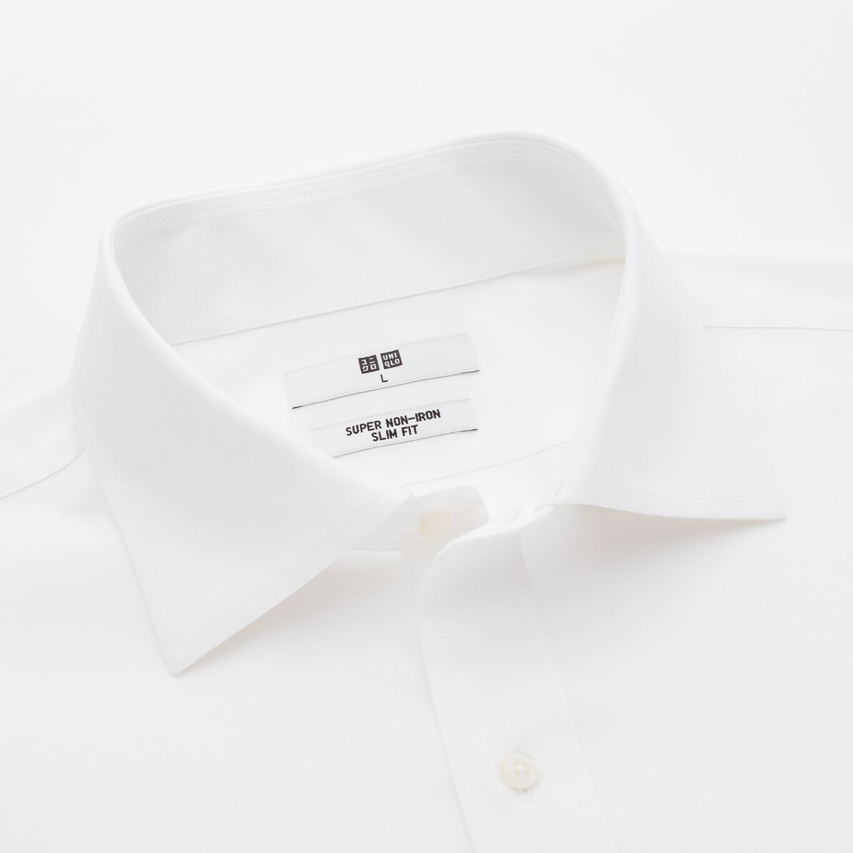 スーパーノンアイロンスリムフィットシャツ セミワイドカラー Lサイズ 長袖 Men ユニクロ