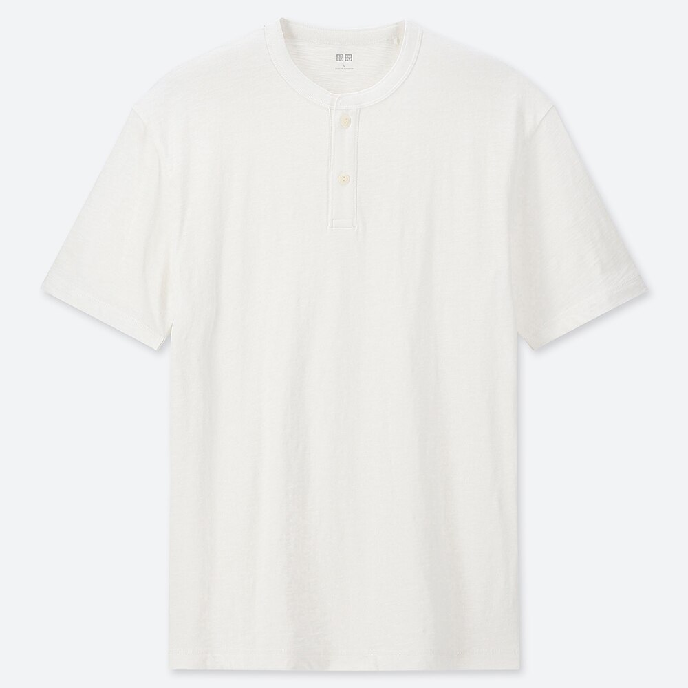 スラブヘンリーネックt 半袖 Men ユニクロ