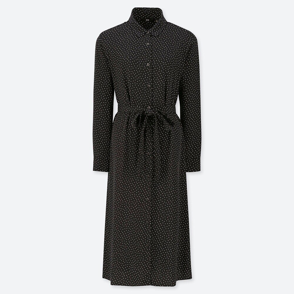 レーヨンプリントワンピース 長袖 Women ユニクロ レーヨンプリントワンピース 長袖 Women ユニクロ