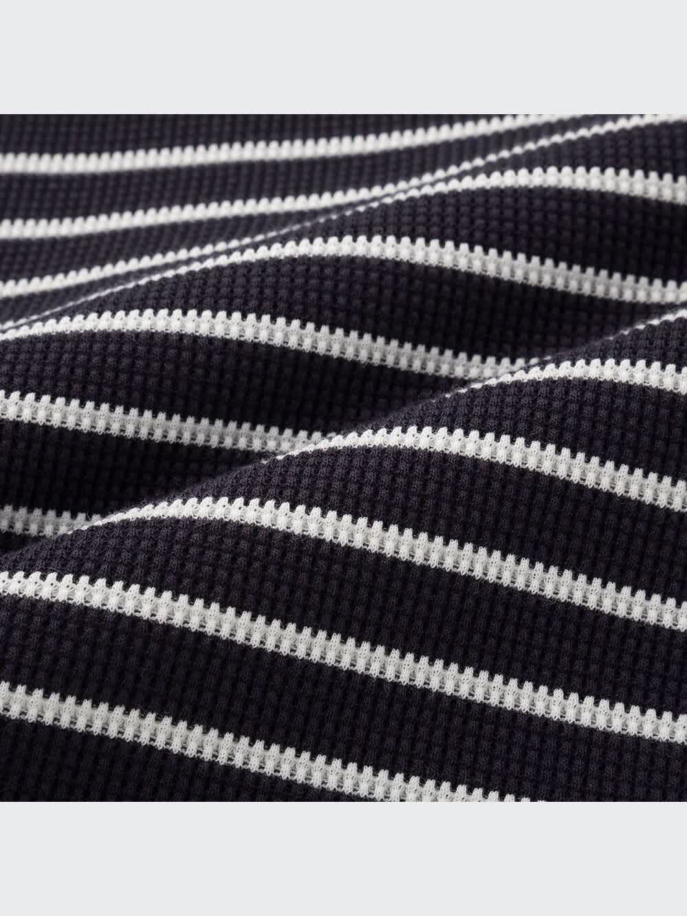 ユニクロ公式 | ワッフルクルーネックT（ボーダー・半袖）