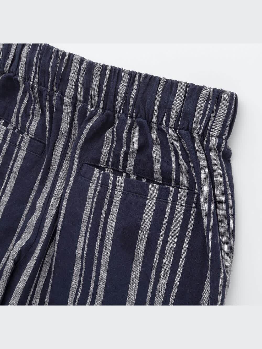 ユニクロ公式 | リネンコットンショートパンツ（ストライプ）