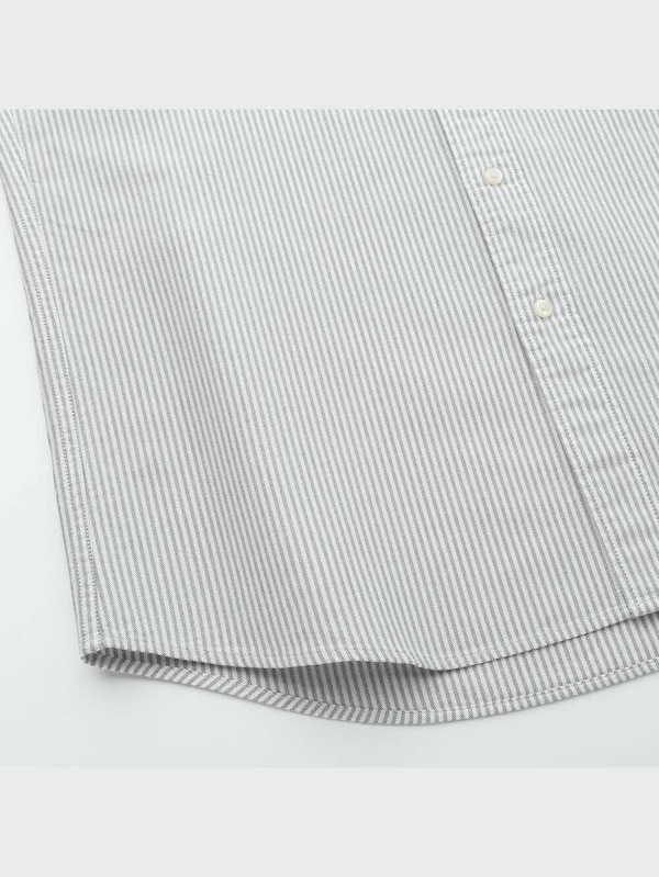 オックスフォードストライプシャツ（ボタンダウンカラー・長袖）