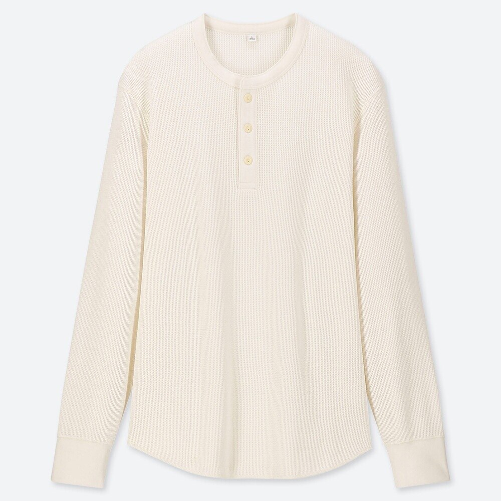 ワッフルヘンリーネックt 長袖 Men ユニクロ