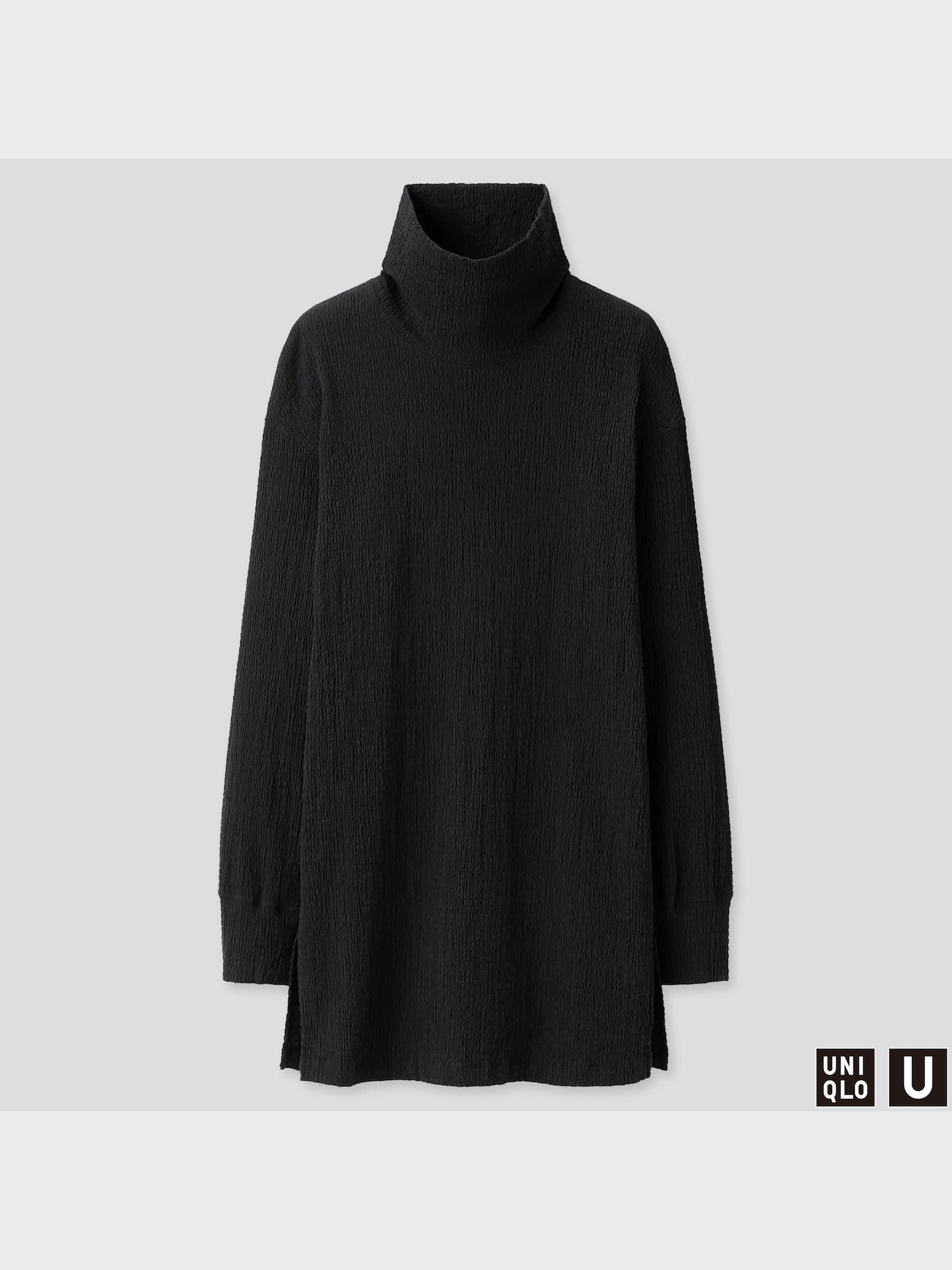 珍品◆茶盆 ユニクロ公式 | シャーリングモックネックチュニック（長袖）