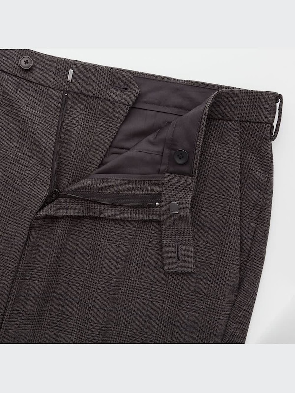 ヒートテックストレッチスリムフィットパンツ（グレンチェック・丈標準85cm）