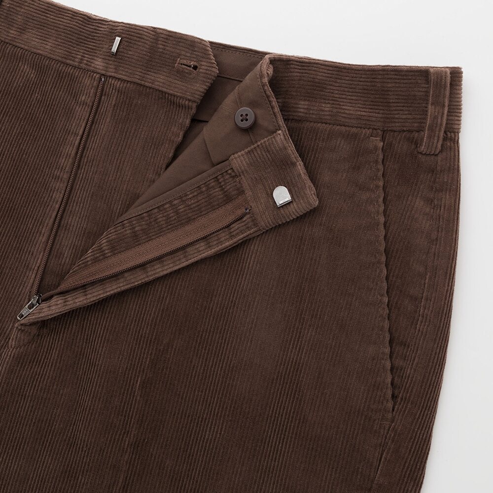 UNIQLO-U dark brownワイドフィットテーパードコーデュロイパンツ - その他