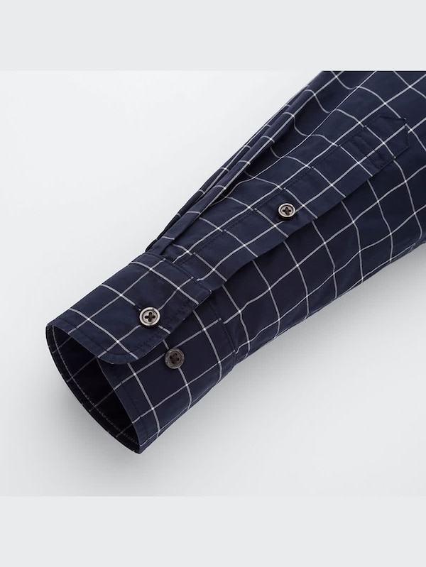 エクストラファインコットンブロードチェックシャツ（ボタンダウンカラー・長袖）