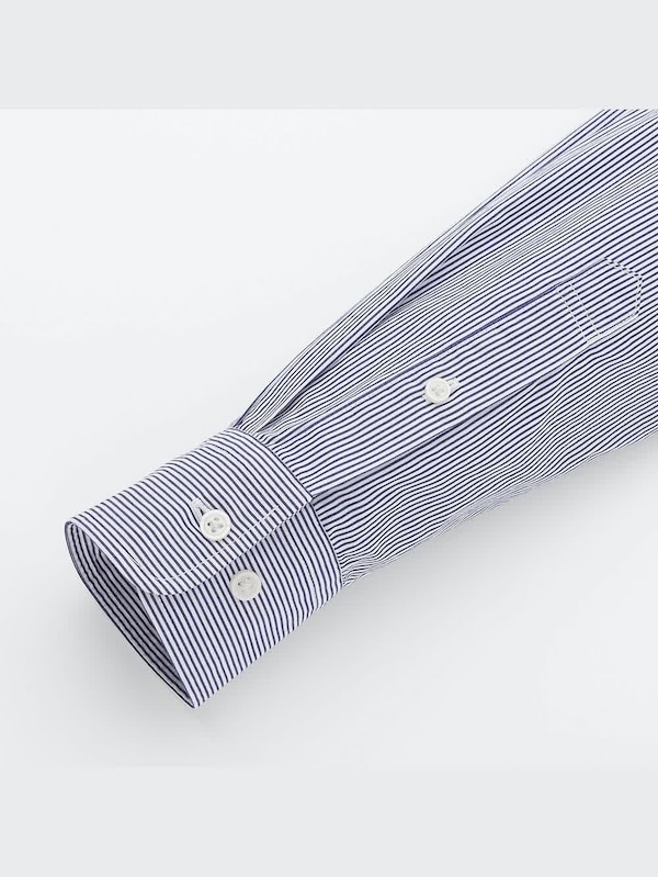 エクストラファインコットンブロードストライプシャツ（ボタンダウンカラー・長袖）