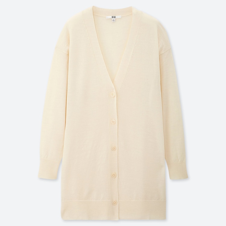 ユニクロ公式 エクストラファインメリノvネックロングカーディガン 長袖