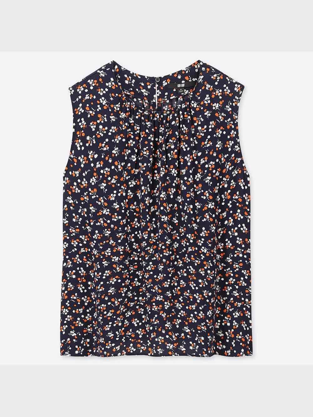 UNIQLOユニクロふんわり刺繍ノースリーブシャツブラウスM - メルカリ