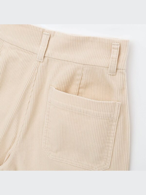 ハイウエストコーデュロイワイドクロップドパンツ（丈長め52～54cm）