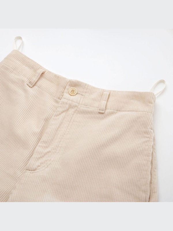 ハイウエストコーデュロイワイドクロップドパンツ（丈長め52～54cm）