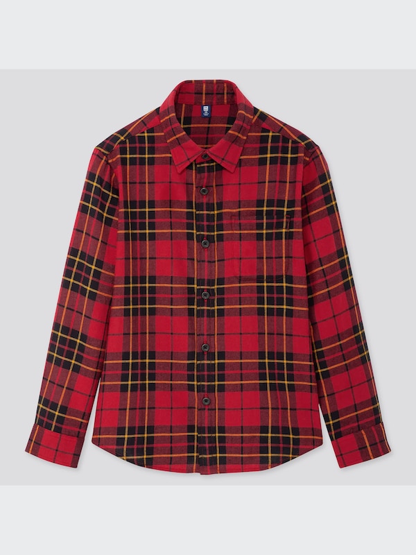 ユニクロ公式 | KIDS フランネルチェックシャツ（長袖） 