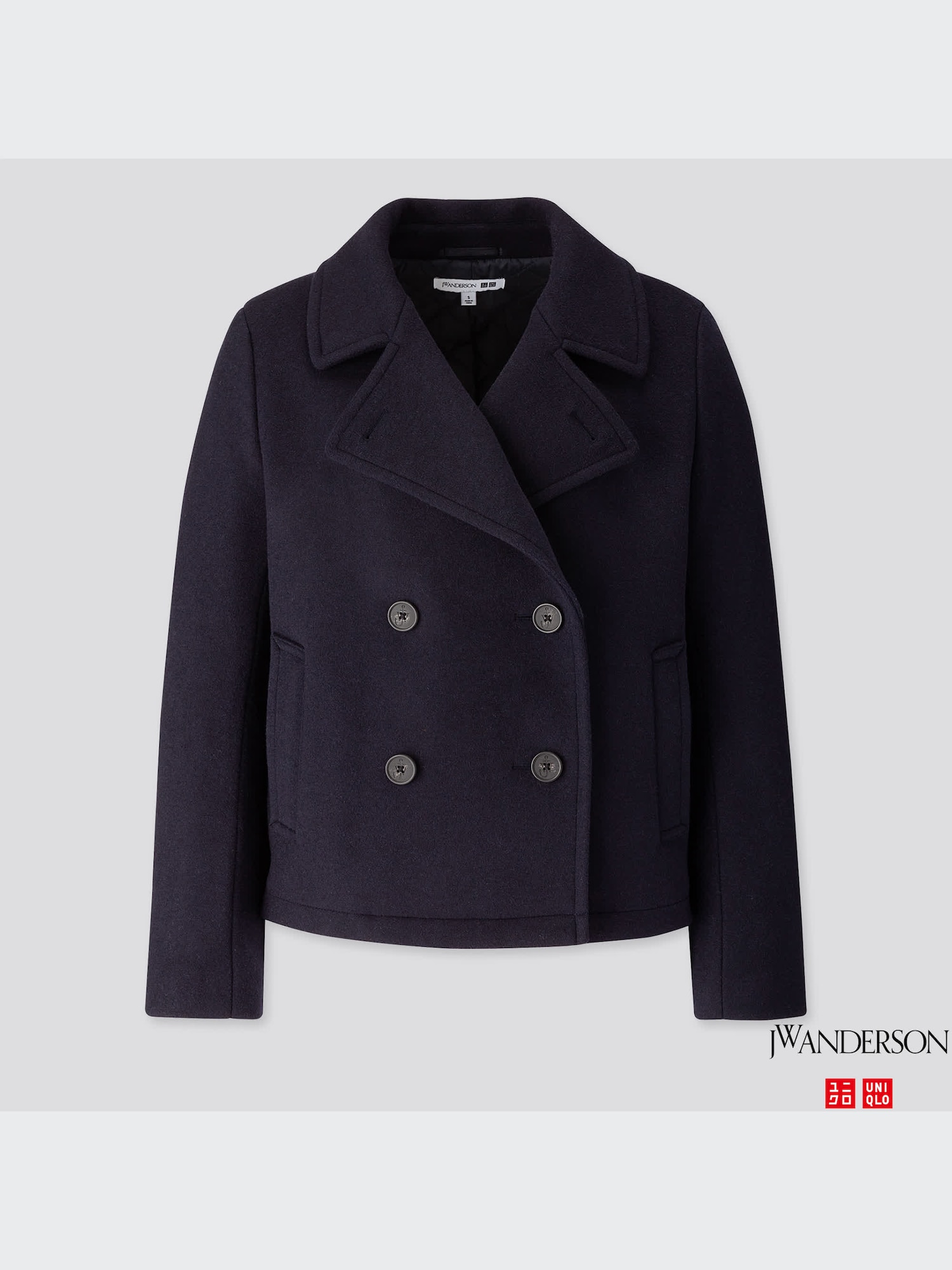 新品タグ付きUNIQLOU パデットショートピーコート MSize 黒 ユニクロ公式 | ショートPコート(レディース)