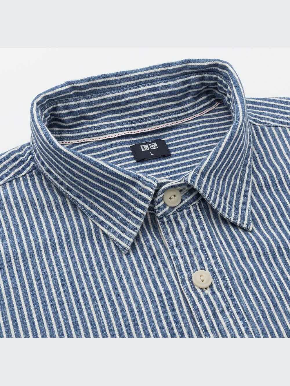 のんページです ユニクロ公式 | ヒッコリーワークシャツ（長袖）