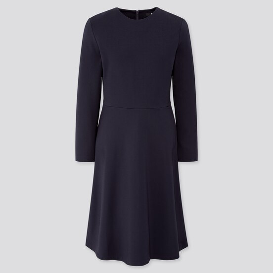 ポンチフレアワンピース 長袖 Women ユニクロ